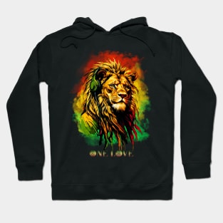One Love Reggae Rasta Lion Hoodie